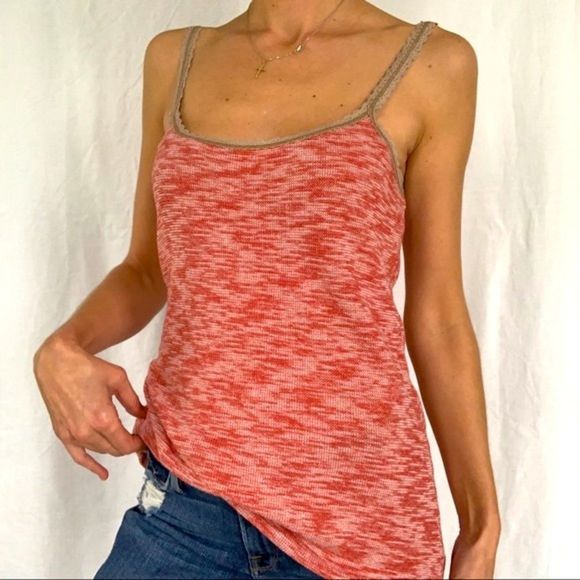 Free People Tops - Free People 100% cotton pink tank top, size M-L